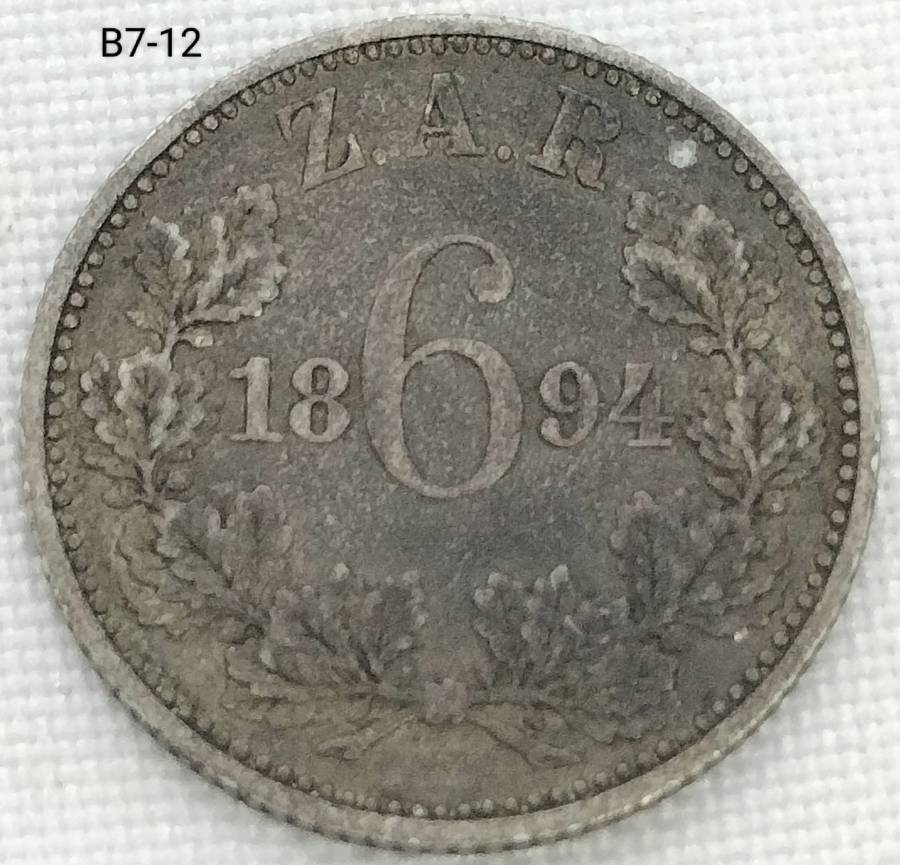 1894 ZAR sixpence - .925 coin