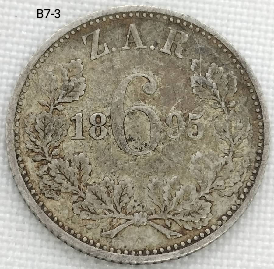 1895 ZAR sixpence - .925 coin