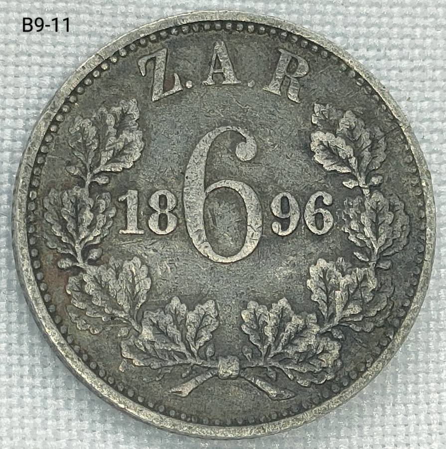 1896 ZAR 1 sixpence - .925 coin