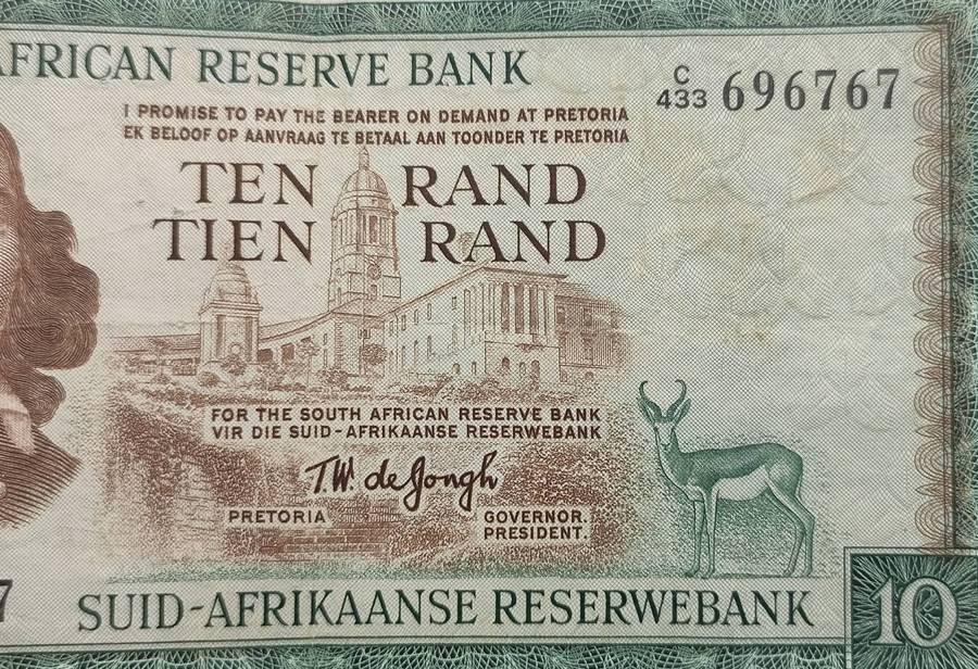 SARB banknote - R10 - C433 prefix - TW de Jongh - excellent condition XF -A/UNC-not legal tender
