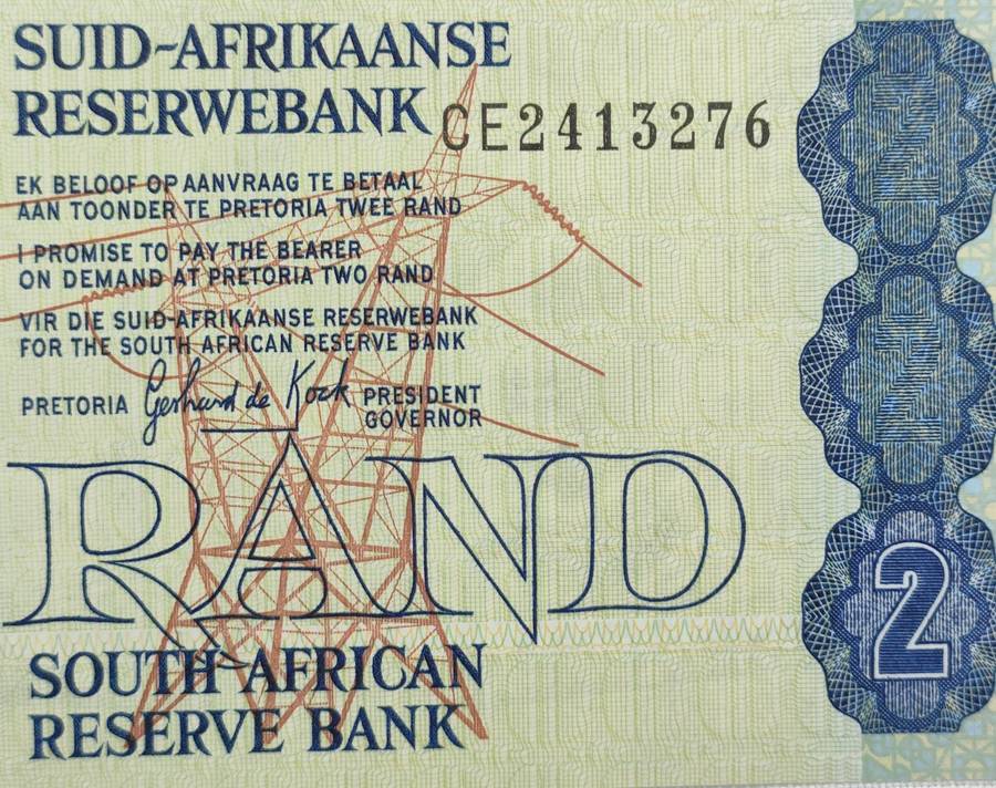 SARB banknote - R2 - CE prefix - GPC de Kock - UNC-not legal tender
