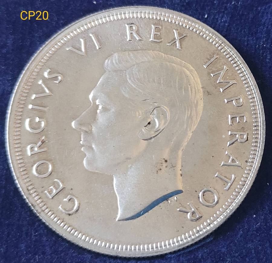 1947 SA Mint silver 5 shillings Proof coin in Mint box- 28.28 g-crown size