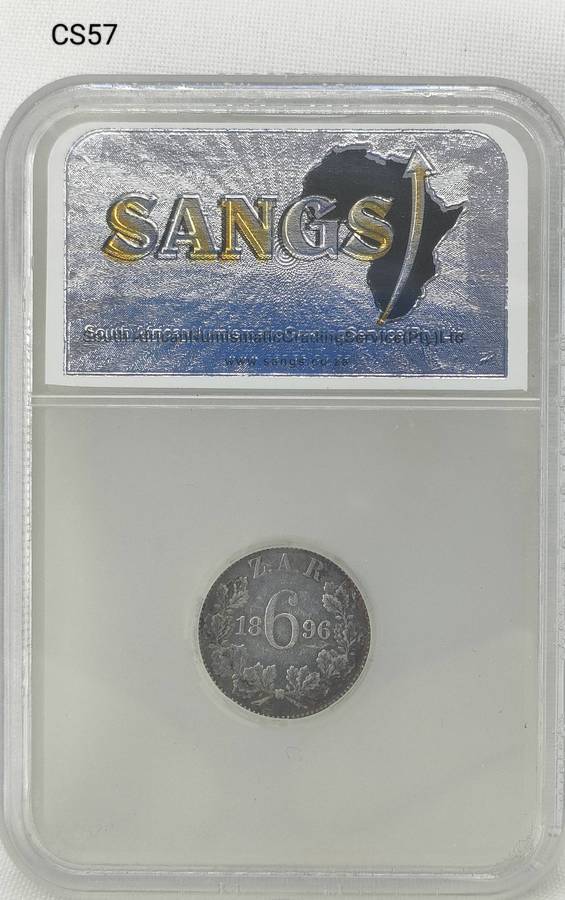 1942 South Africa 3 pence -SANGS graded - AU details-scratches