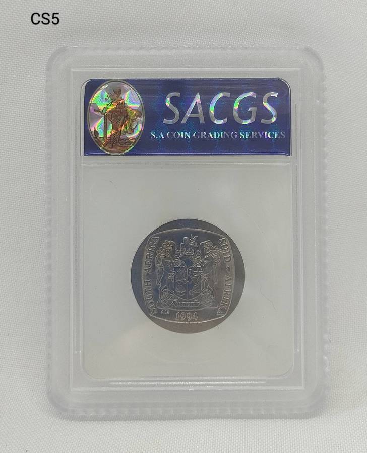 1994 Republic of South Africa - graded AU50 by SACGS - Inauguration