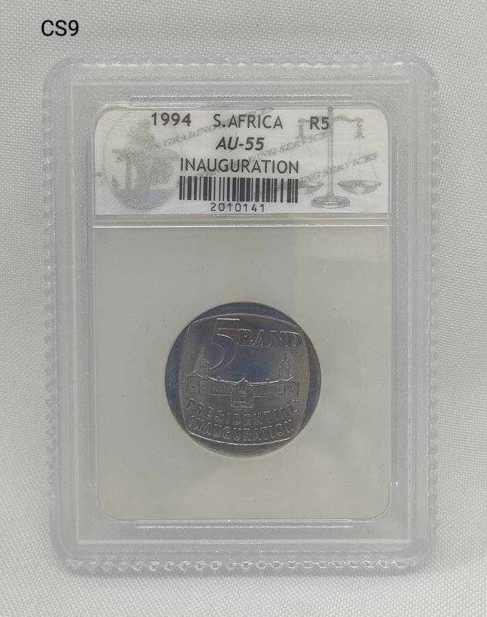 1994 Republic of South Africa - graded AU-55 by SACGS - Inauguration
