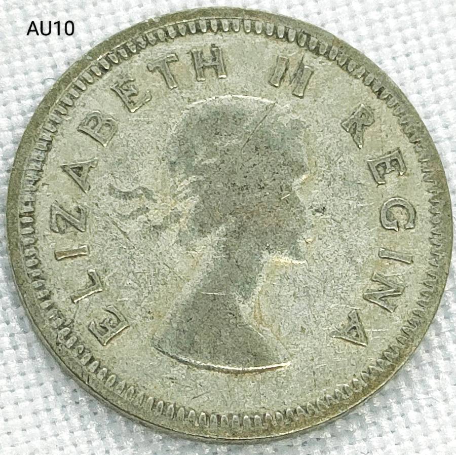 1955 Union of SA three pence - .500 silver coin