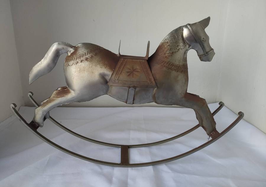 Vintage tin Rocking horse-beautiful item-460 length and 310 mm height