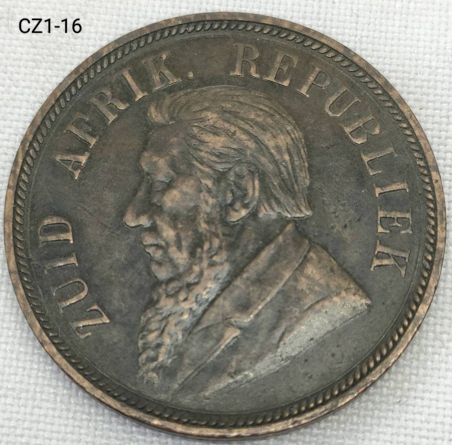1898 ZAR penny-very collectable with good detail - dark toning