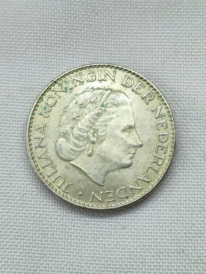 Nederland 1 Gulden 1963. Silver .720