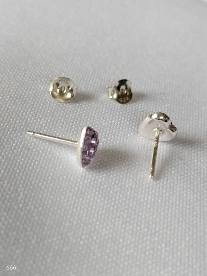 Sterling silver stud earrings with Austrian Crystal stones- 925 stamped - lovely design