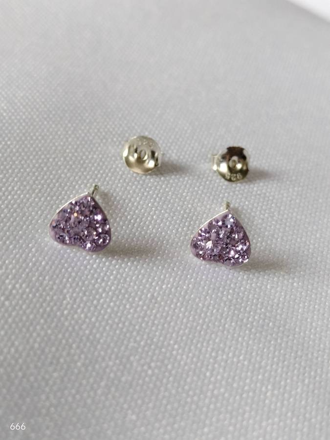 Sterling silver stud earrings with Austrian Crystal stones- 925 stamped - lovely design