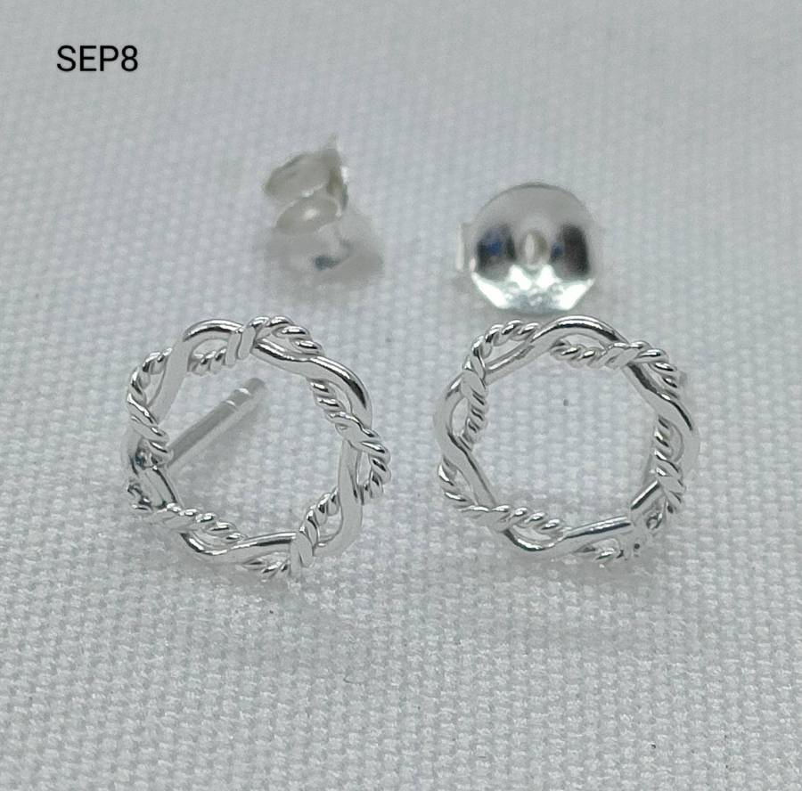 New Sterling Silver plain stud earrings-lovely design-925stamp