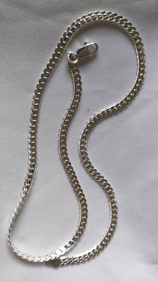 Sterling silver necklace- 925 stamped - 50 cm - 17.85g - flat decorative design