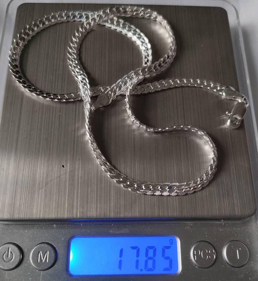 Sterling silver necklace- 925 stamped - 50 cm - 17.85g - flat decorative design