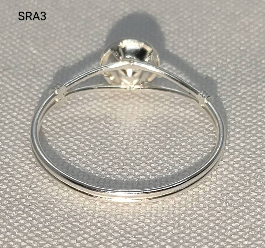 New Sterling Silver Austrian Crystal ring-lovely design-925stamp- size US7