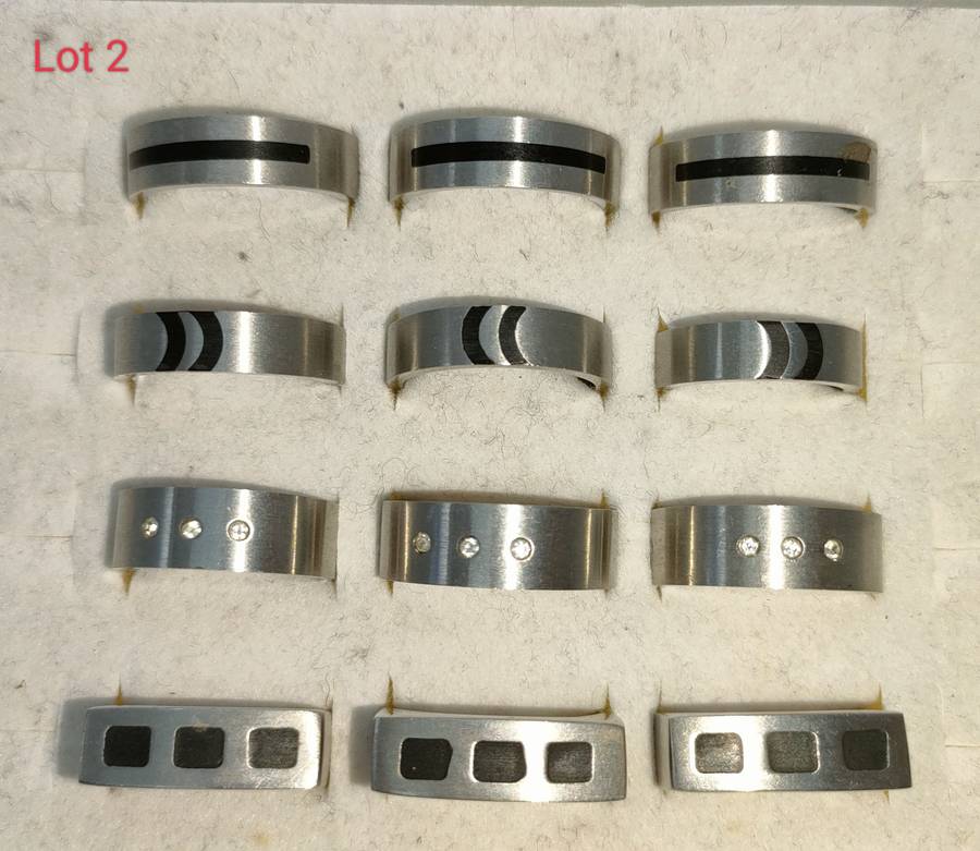 12 New Stainless Steel Men's rings: Sizes US 9-12 bid per ring to take all