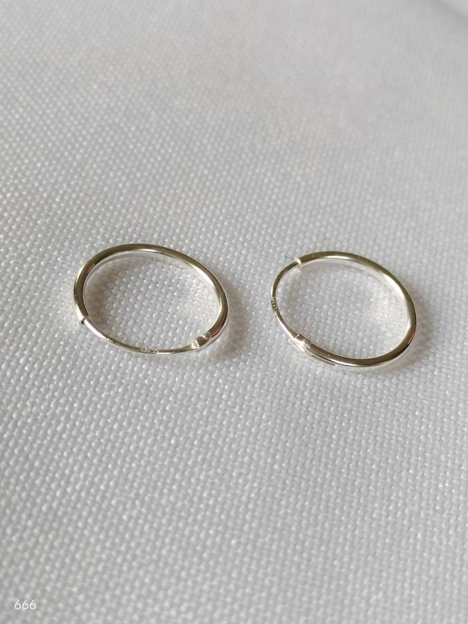New Sterling Silver plain small hoop earrings - 925 stamp