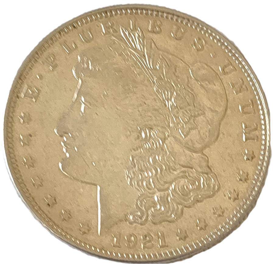 1921 USA Morgan Dollar: Scarce Sterling Silver (.900) coin: Coin in premium UNC condition