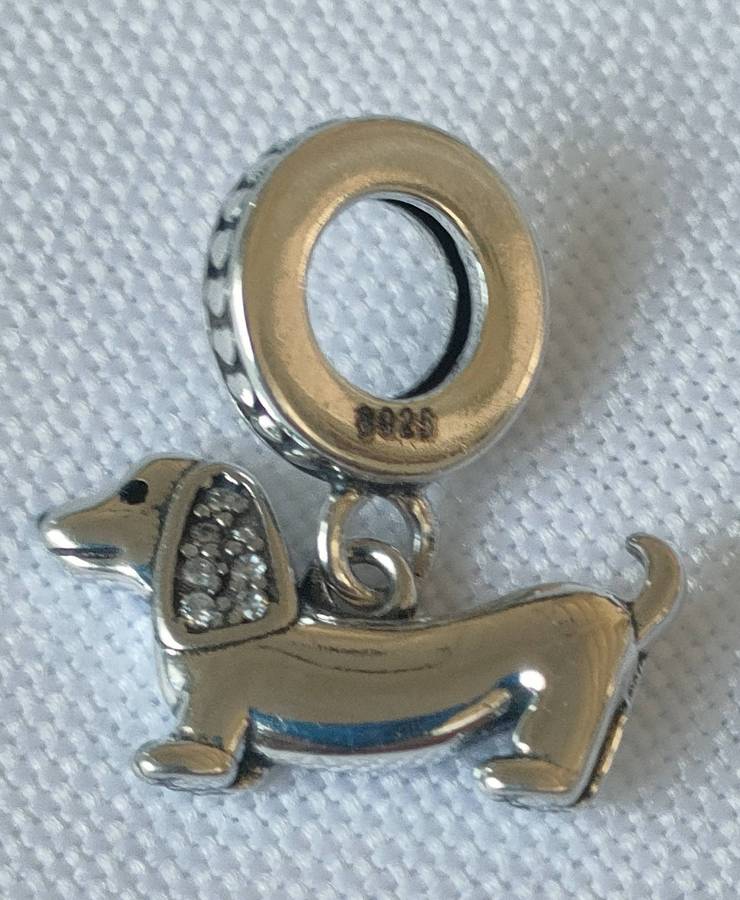 Sterling silver charm with gem accents - hallmarked