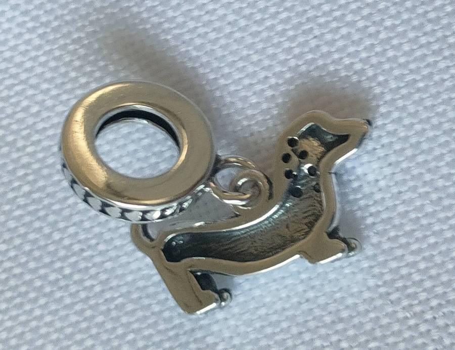 Sterling silver charm with gem accents - hallmarked