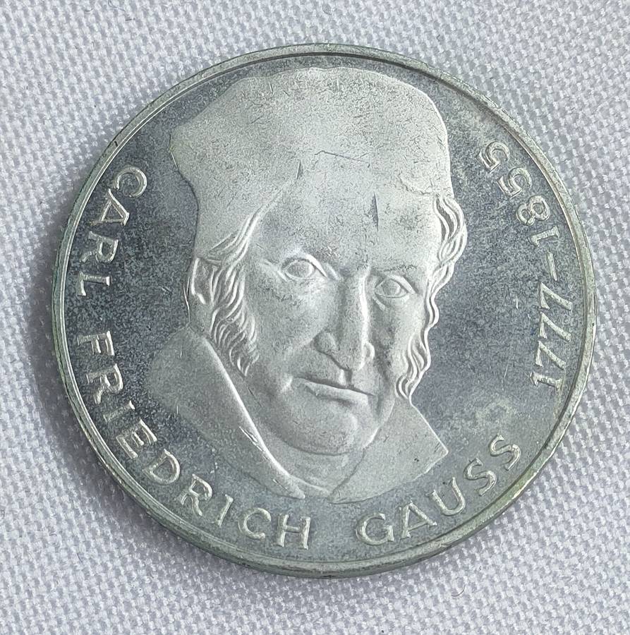 Bundesrepublik Deutschland 1977: 5 Mark (.625): CF Gauss: Non-circulating coin