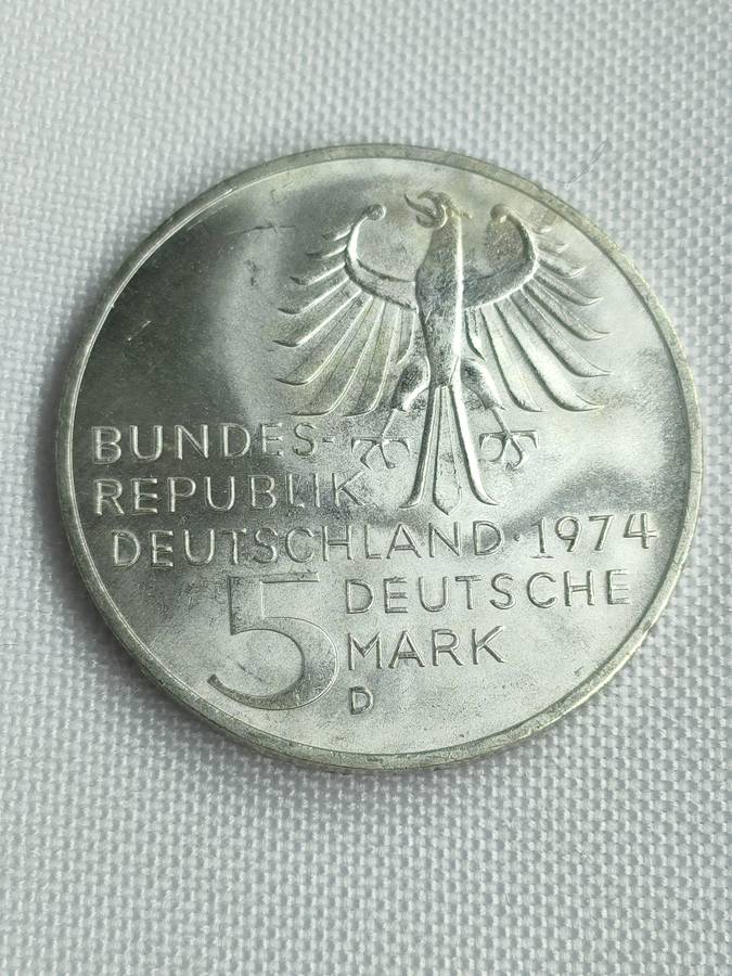 Bundesrepublik Deutschland 1977: 5 Mark (.625): Heinrich von Kleist: Non-circulating coin