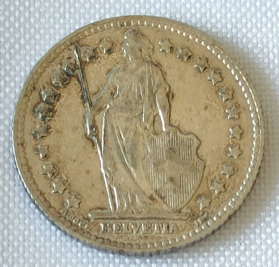 Swiss 1 Franc 1940: Silver coin: Good condition