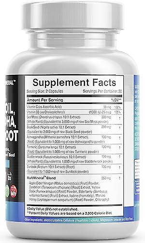 Sea Moss Black Seed Oil Ashwagandha & Burdock Advanced Immune Formula
