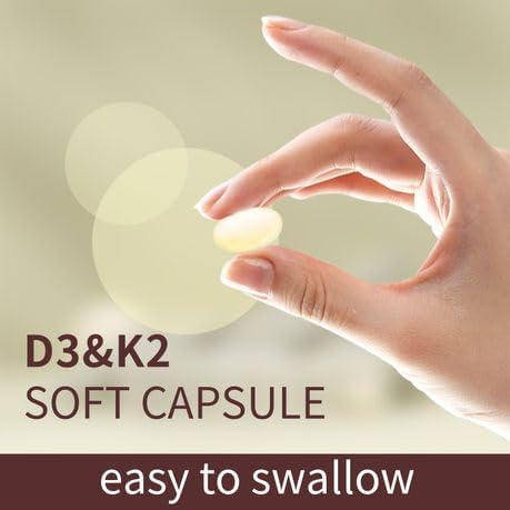 Vitamin D3 10000 iu Plus K2 (MK-7) 200 mcg, 180 Virgin Coconut Oil Softgels | 2 in 1 Vitamins