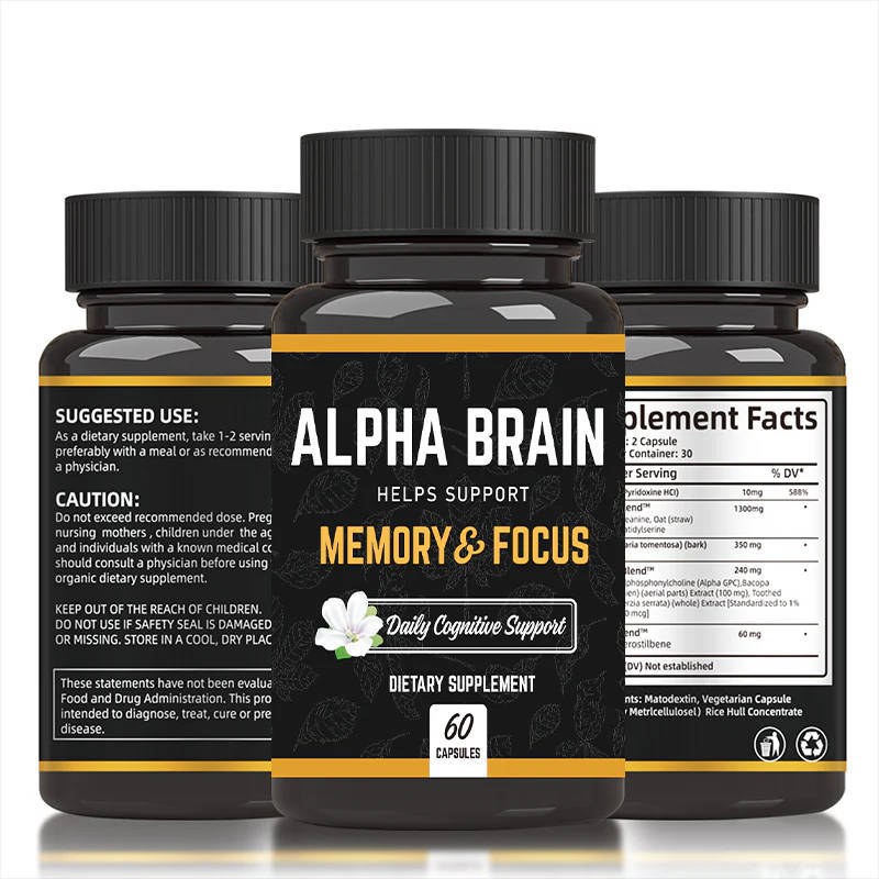 Alpha Brain Nootropic Focus Capsules, Nootropics Brain Support Supplement for Memory, Mental Clarity