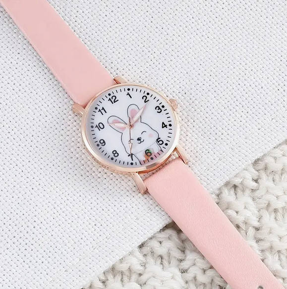 Bunny Watch and Bracelet Set - Pink and White
