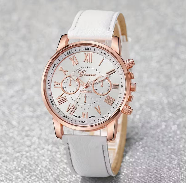 Watch and Bracelet Set - White and Rose Gold
