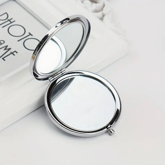 Sandalwood Hair Brush Silver Makeup Mirror and Earrings