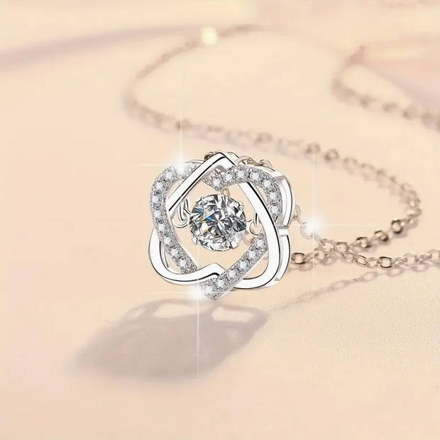 Infinity Heart Pendant Necklace with Gift Card and Gift Box