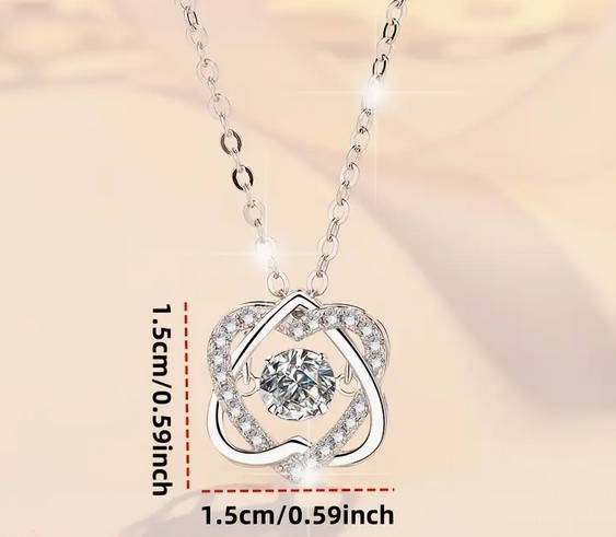 Infinity Heart Pendant Necklace with Gift Card and Gift Box