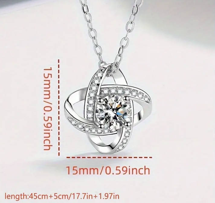 Love Knot Pendant Necklace with Gift Card and Gift Box