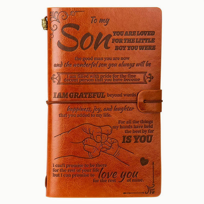 Vintage Message Embossed Journal with Wrap Closure