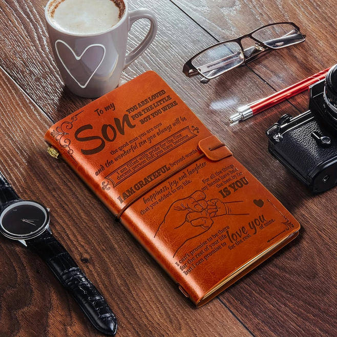 Vintage Message Embossed Journal with Wrap Closure