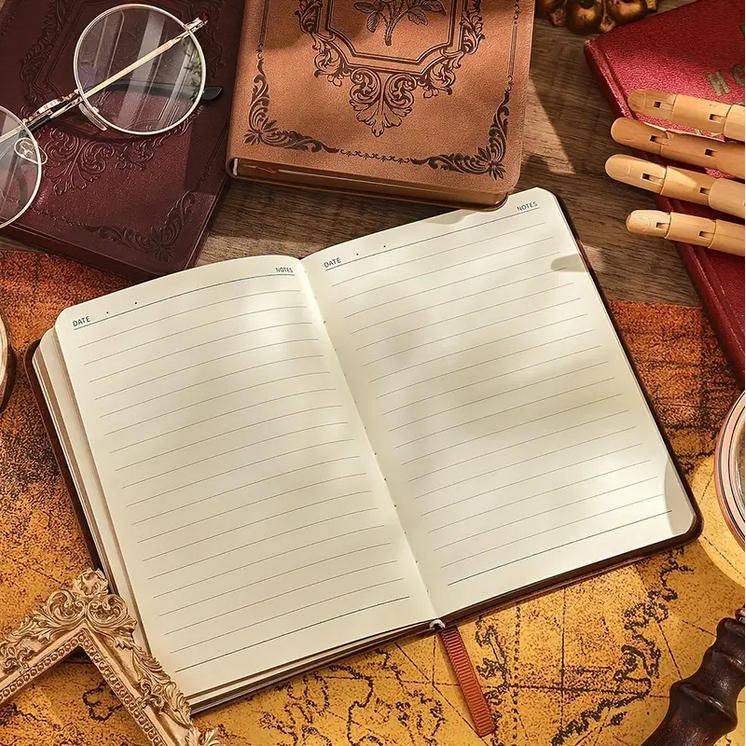 Vintage Rose Embossed Journal  - Dark Brown