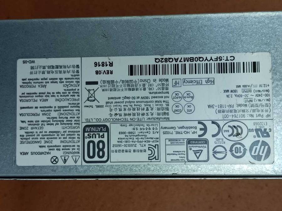 Power Supply for Hp SFf 600 G3/600 G4/400 G5/280 G3