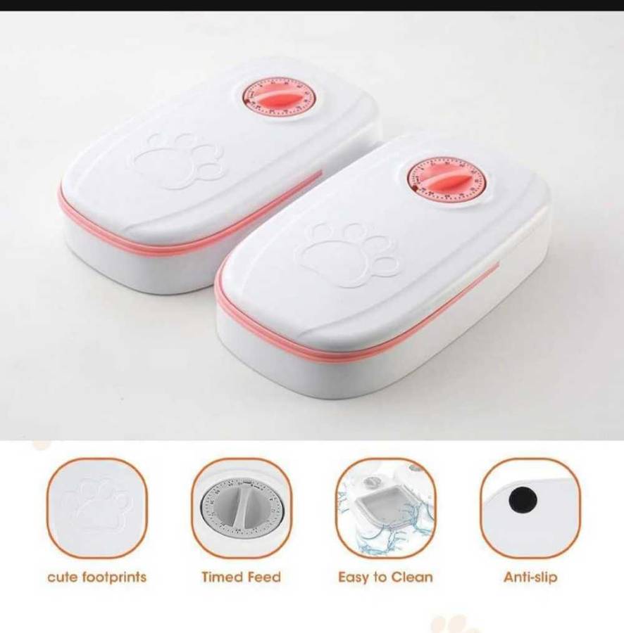 Automatic Timing Pet Feeder 350ml For Multiple Dogs & Cats