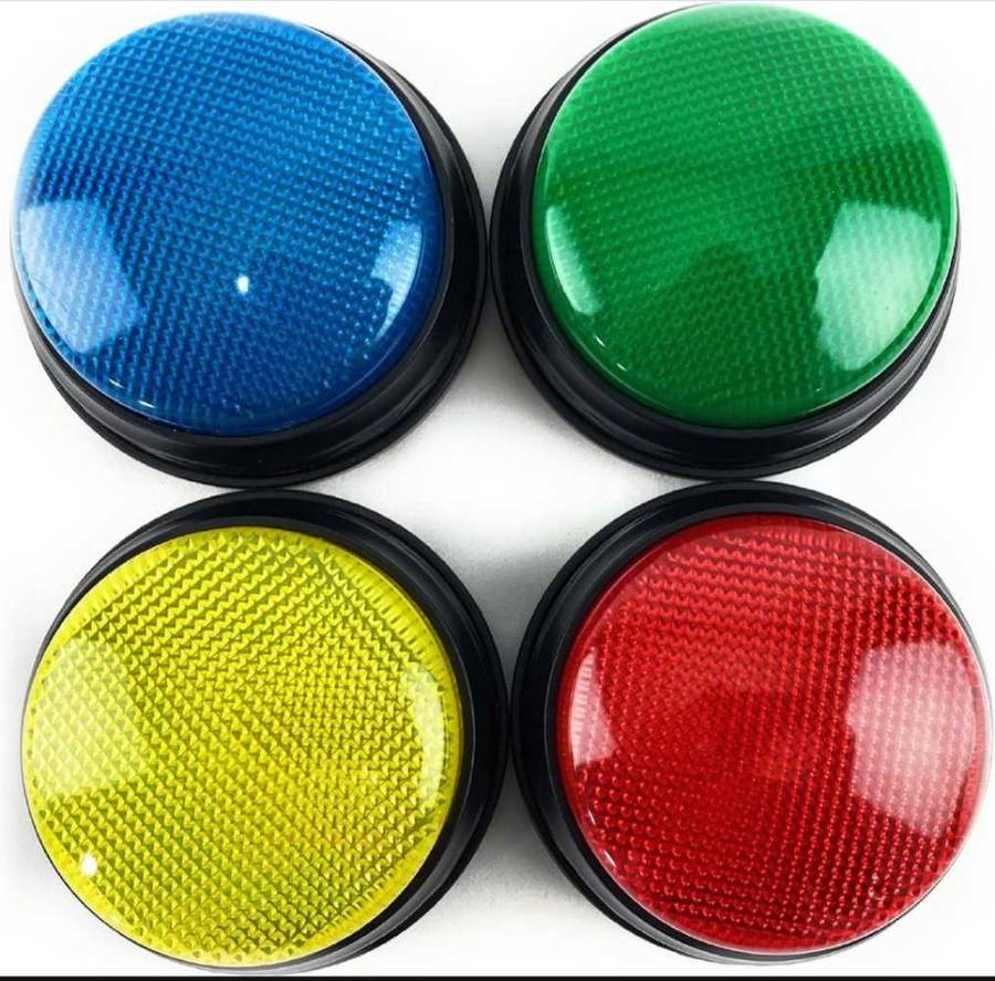 Answer Buzzers Set of 4 Assorted Colored Buzzers Educational Game