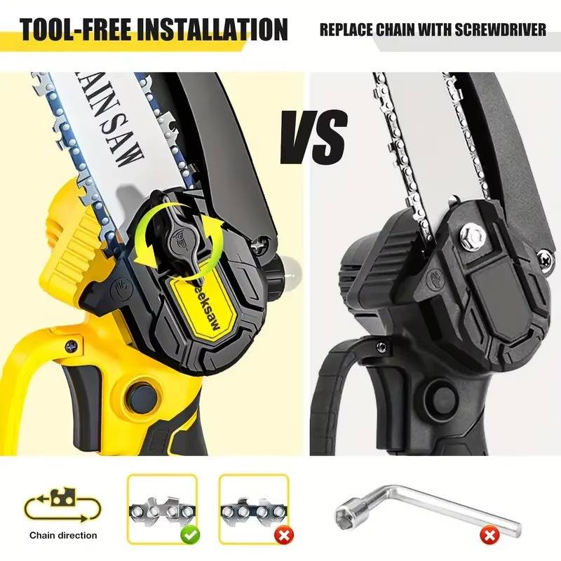 chainsaw 6Inch Rechargeable Battery Operated Chain Saw Electric Cordless Mini Handheld Chainsaws