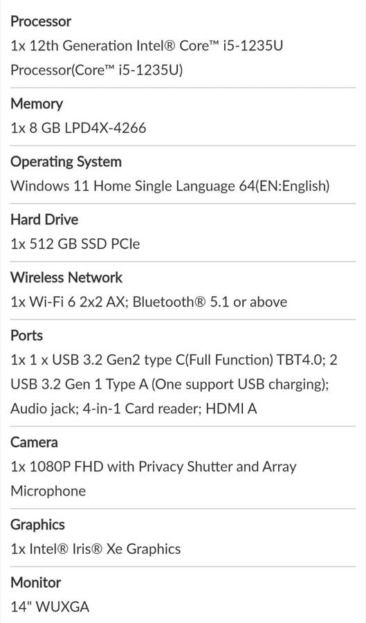 Lenovo IdeaPad Flex 5 Intel Core i5 12th Gen 8GB RAM For Spare/Repairs