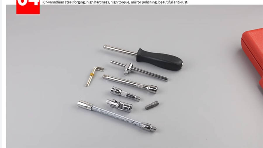 46-piece wrench socket bit combination ratchet socket flying wrench motorcycle car repair tool set