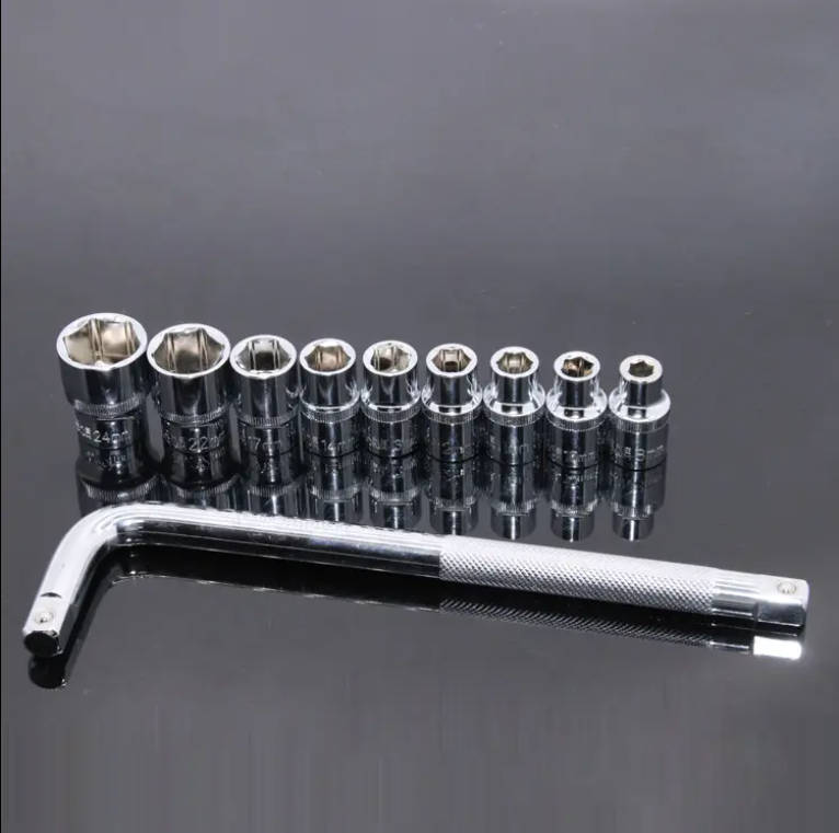 10 pcs socket set tools set with L wrench hand tools set for household and repair