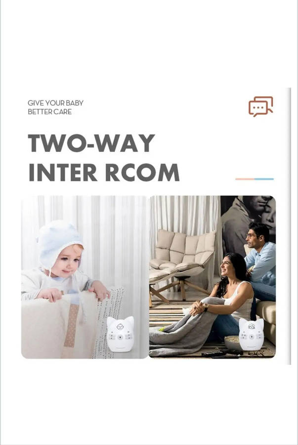 V30 Wireless Audio Baby Monitor Support Voice Monitoring + Intercom + Night Light without Battery