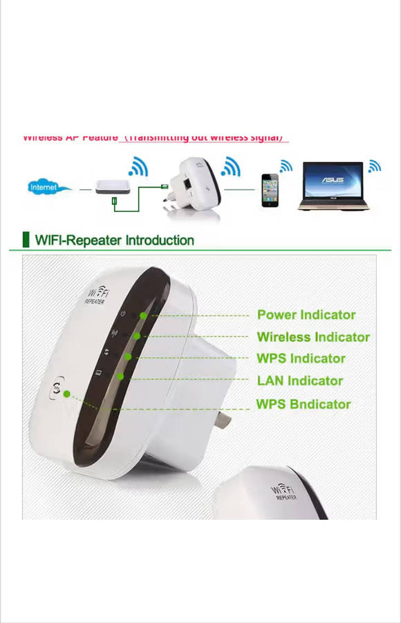Wireless wifi signal booster extender