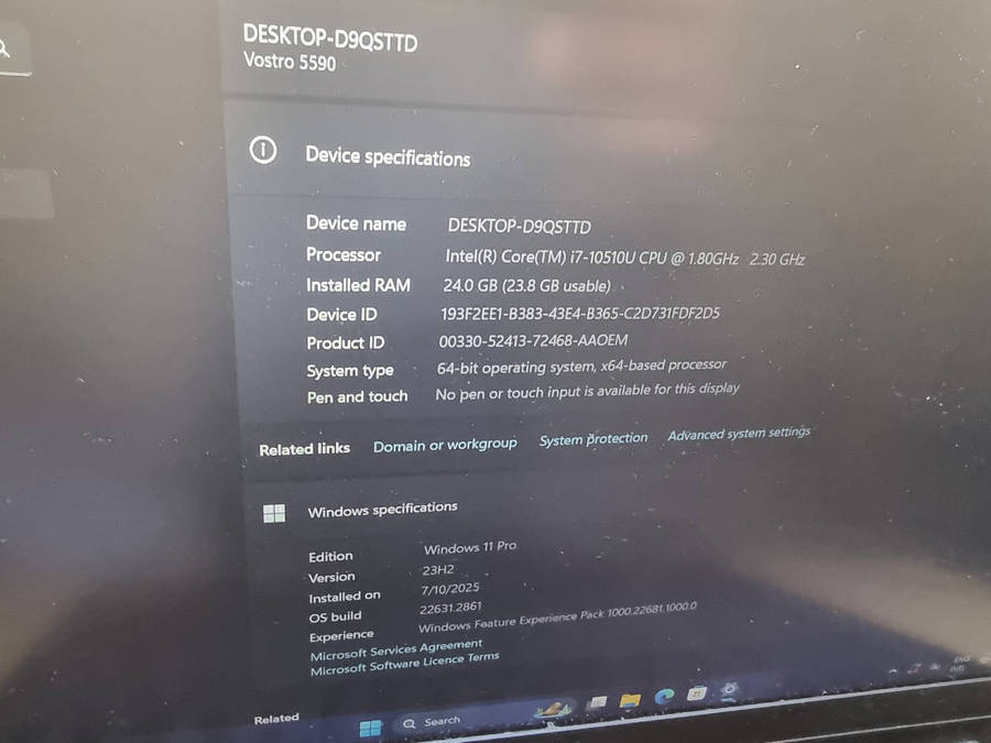 10th gen gaming core i7 dell vostro 5590 24gb ram256NVME