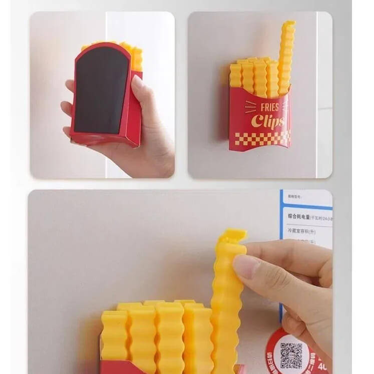 Set of 4 measurable  container - plus 12 French fry bag clips in a fun box